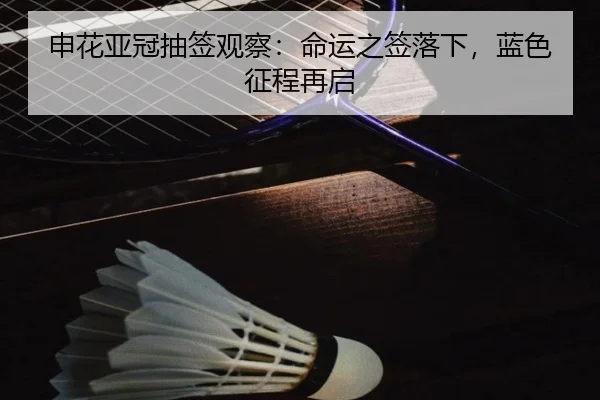 申花亚冠抽签观察：命运之签落下，蓝色征程再启